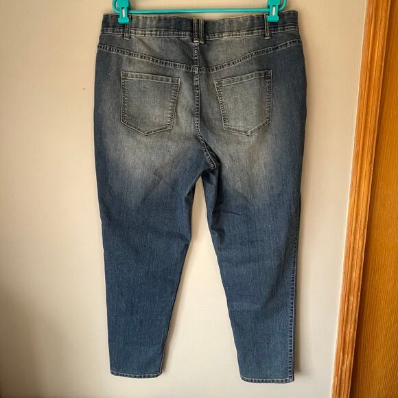 Lane Bryant Medium Wash Distressed Skinny Jeans Size 20 - Picture 2 of 11